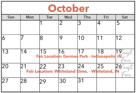 October 2024 Calendar for Fairs