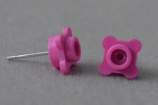 Hot Pink Building Block Flower Studs