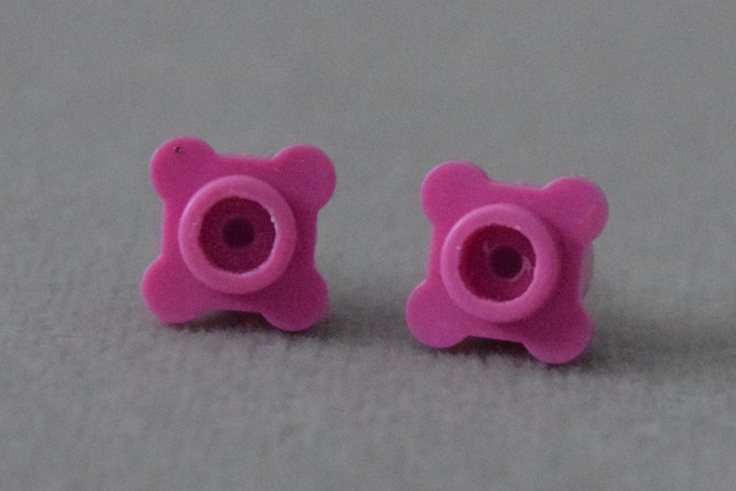 Hot Pink Building Block Flower Studs