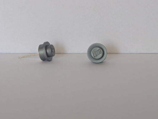 Grey Round Building Block Earrings